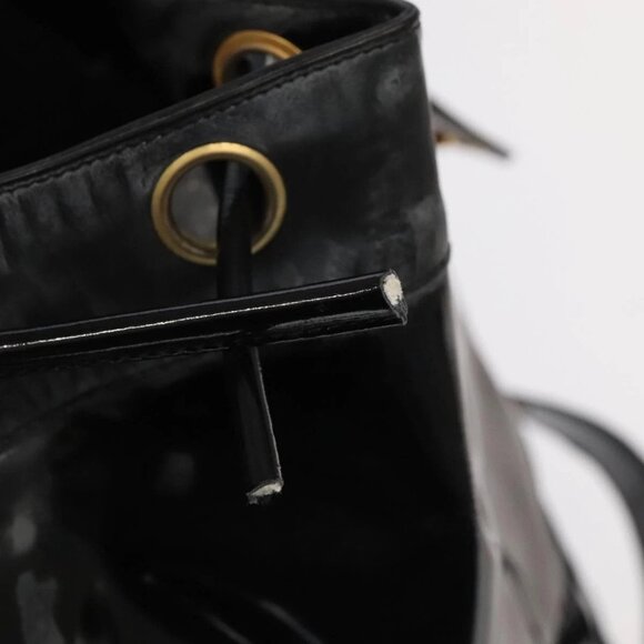 CHANEL Shoulder Bag Enamel Black Gold CC Auth - Picture 8 of 16